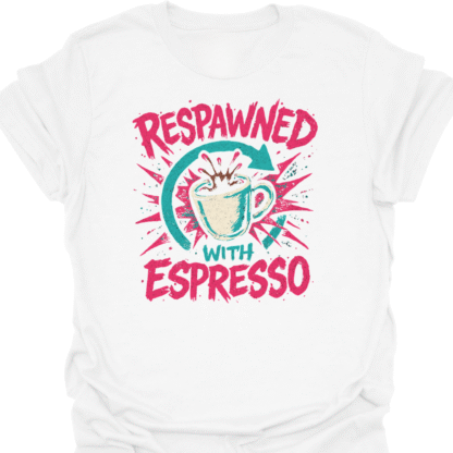 Respawned With Espresso Restart Arrow T-Shirt - Image 3