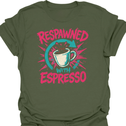 Respawned With Espresso Restart Arrow T-Shirt - Image 7