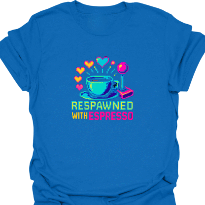 Respawned With Espresso Pixel Hearts T-Shirt - Image 4