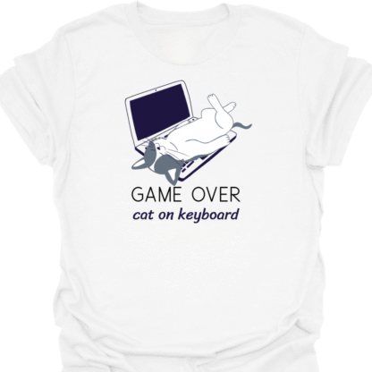 Game Over Cat On Keyboard T-shirt - Image 3