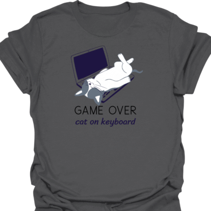 Game Over Cat On Keyboard T-shirt - Image 6