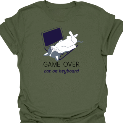 Game Over Cat On Keyboard T-shirt - Image 7
